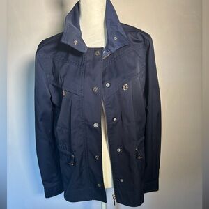 White House Black Market Dark Blue Military Jacket Size Medium NWOT